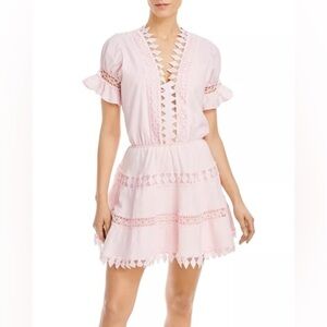 NWT Peixoto Revolve Ora Light Pink Lace Cutout Blouson Voile Dress size medium